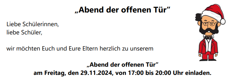 Einladung zum Abend der offenen Tür